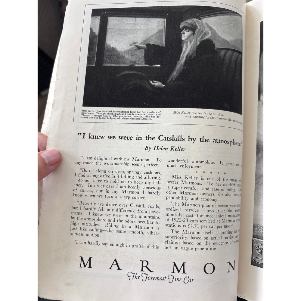National Geographic Feb 1923 Great Wall China Helen Keller Marmon Ad (No Map)